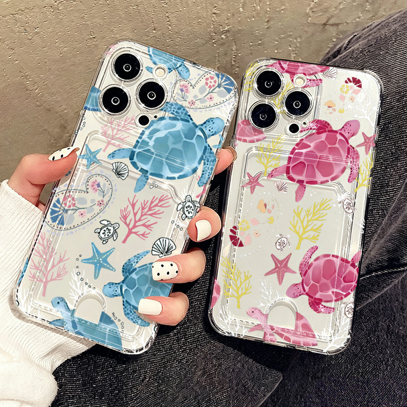 Capa Para Redmi A2 A3 12C 14C 15 POCO X3 F5 Note 12 14 Transparente Silicone Anti-impact Capinha tartaruga marinha — imagem 2 de 2