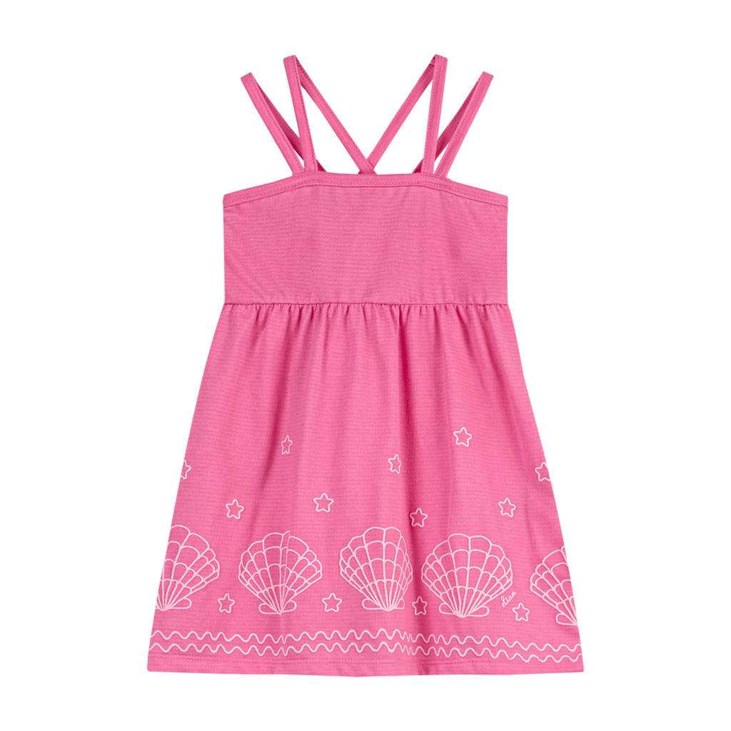 Vestido Infantil Menina Conchas Texturizado Elian Rosa