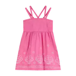 Vestido Infantil Menina Conchas Texturizado Elian Rosa