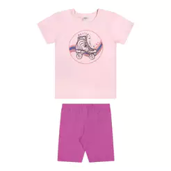 Conjunto Infantil Menina Roller Elian Rosa