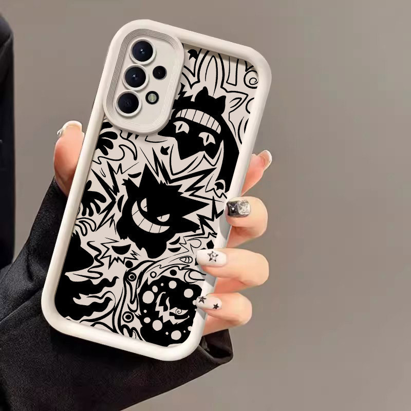 Capa de celular preta do Pokémon Gengar compatível com Samsung Galaxy A55 A54 5G
