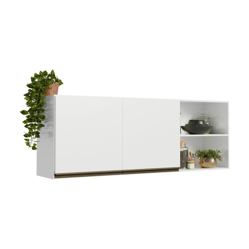 Armário de Cozinha Aéreo com 2 Portas e Nichos 150cm Florença Multimóveis MP2436