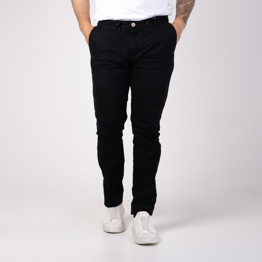 Calça Lacoste Chino em Sarja Stretch Preta