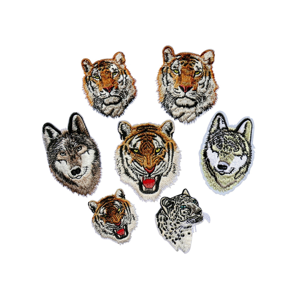 Boutique pano adesivos bordado roupas adesivos tigre Animal braçadeiras braçadeiras pequeno bordado remendo adesivos bor