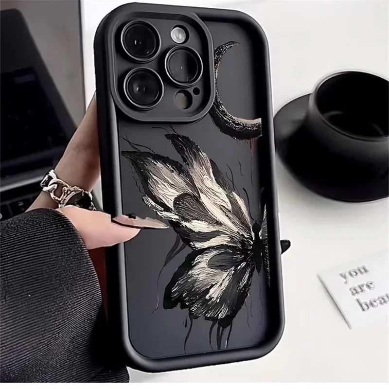 Artistic Oil Painting Butterfly Case For Samsung Galaxy A54 A14 A34 S23 FE A13 A23 A33 A53 A32 A52 A52S S23 S24 Ultra S2