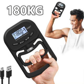 Testador De Força De Aperto,Dinamômetro Digital De Mão De 396Lbs/180Kg , Medidor Tela LCD USB