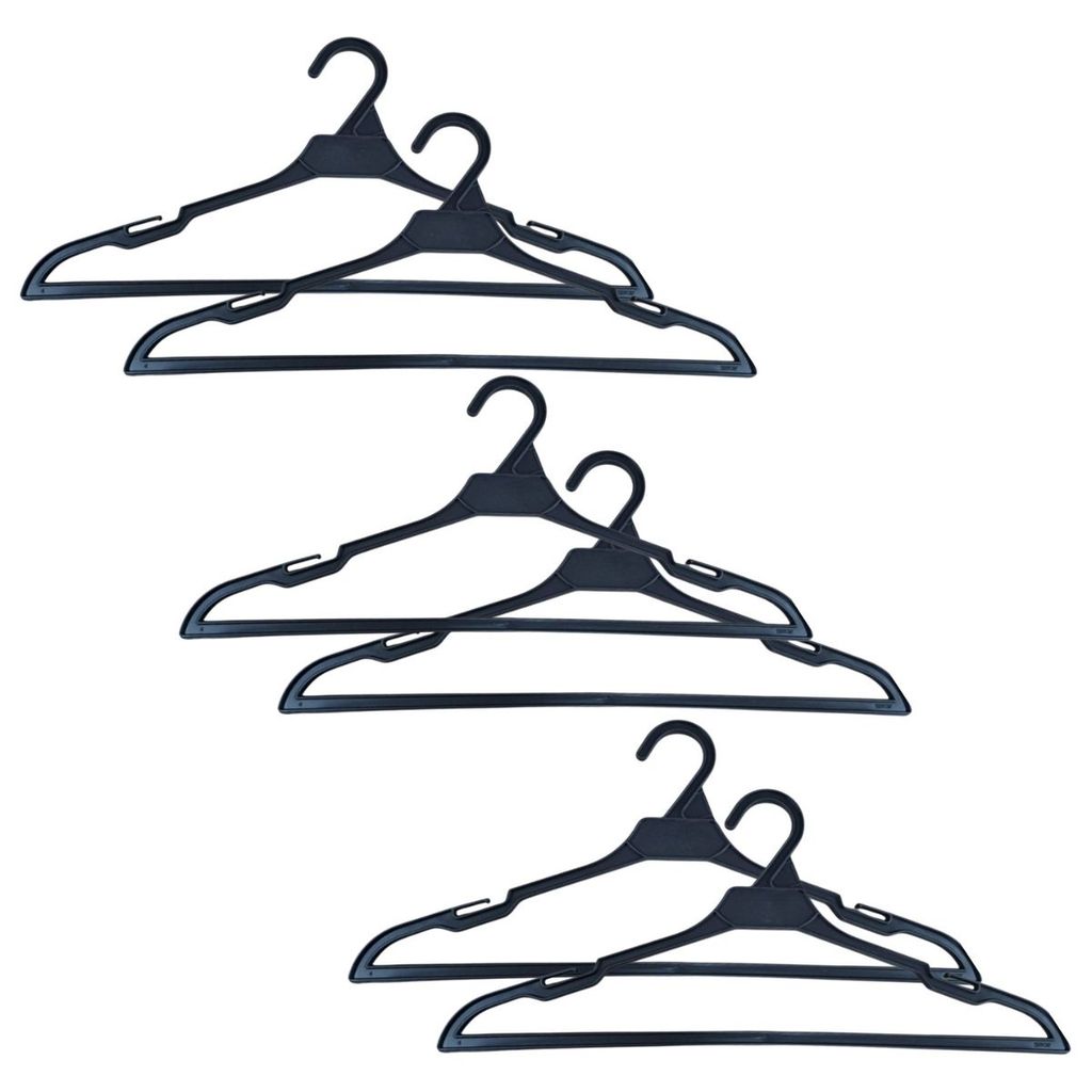 Kit 6 Cabide Plastico Preto Secadora Roupas Fischer Original