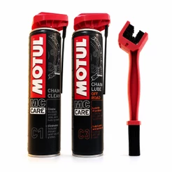 Kit Motul Limpa E Lubrifica C1 + C3 + Escova De Limpeza