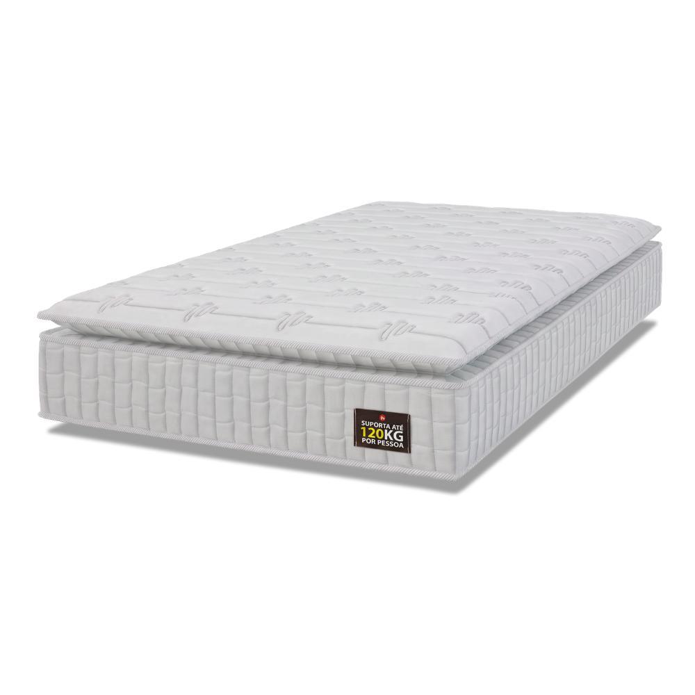 Colchão Solteiro Espuma D33 Pillow Top Van Gogh 88x188x24cm Branco Hellen - Suporta Até 120 Kg