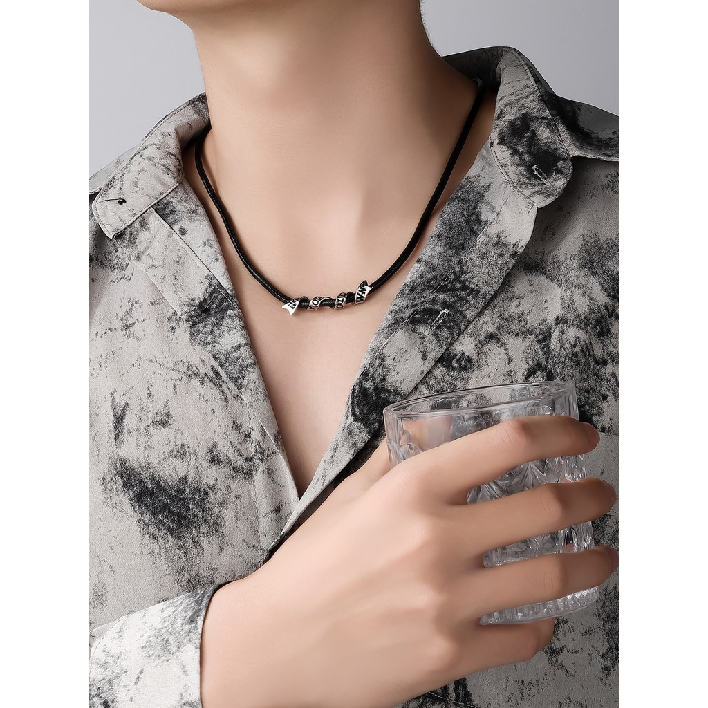 Colar de corda de cera preta acessórios nicho moda pingente moda All-Match High-End colar rufião bonito jóias femininas
