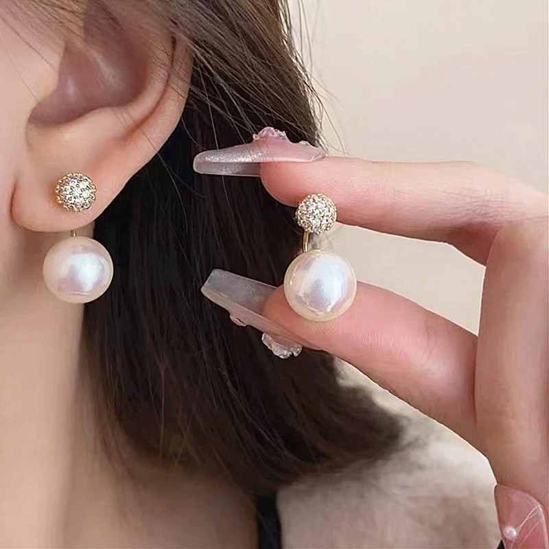 Brincos de pérola feminino nicho Design 2024 novo estilo brincos de diamante de venda quente luz luxo High-End brincos h