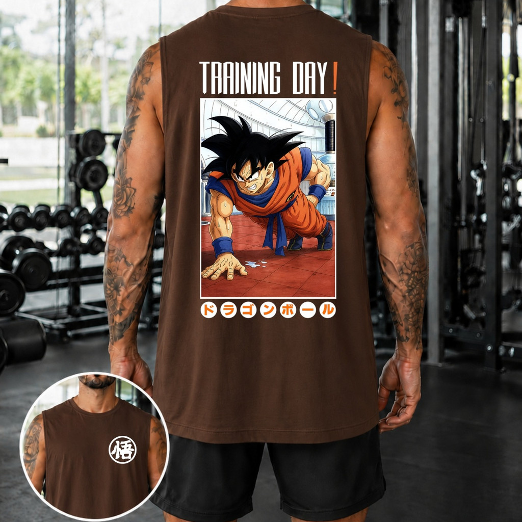Regata Masculina Estampada Goku Treino Camiseta Oversized Academia Gym Musculação Premium