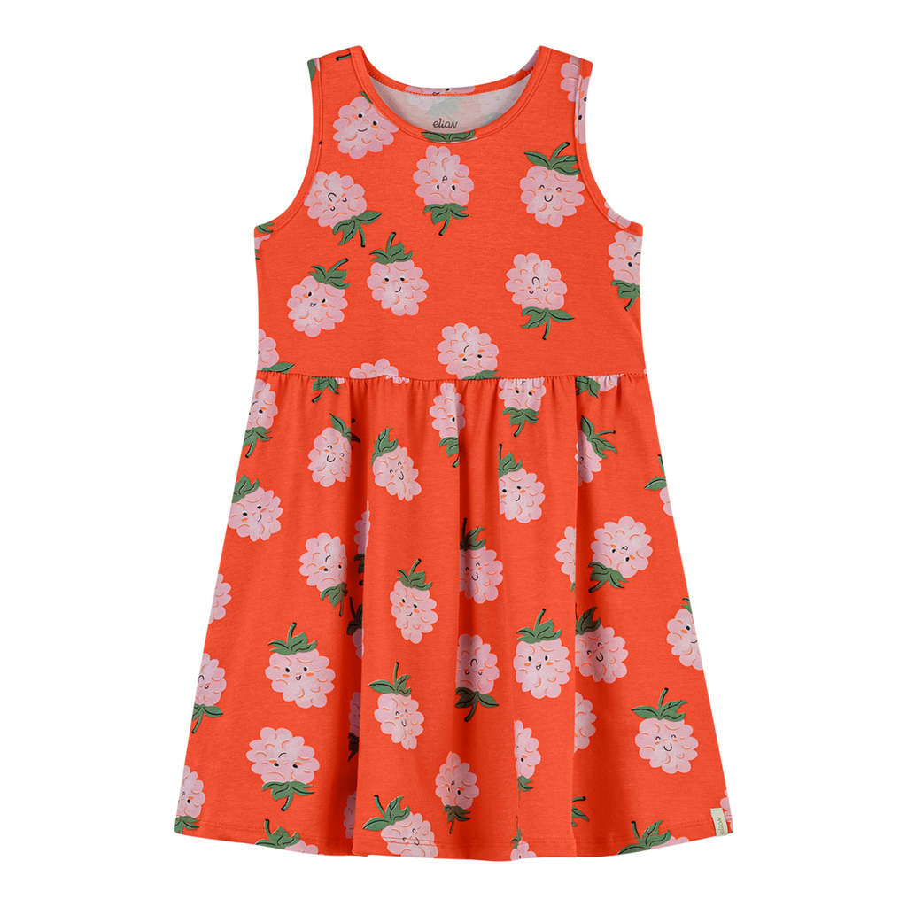 Vestido Alças Infantil Menina Godê Estampa Elian Laranja