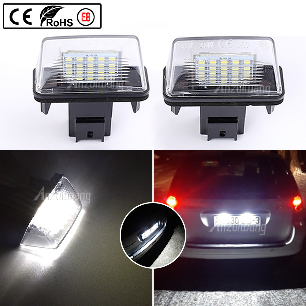 Luz Da Placa De Licença 18 LED Lâmpada De Número De Etiqueta Para Peugeot 206 207 307 308 406 Citroen C3/C4/C5/C6