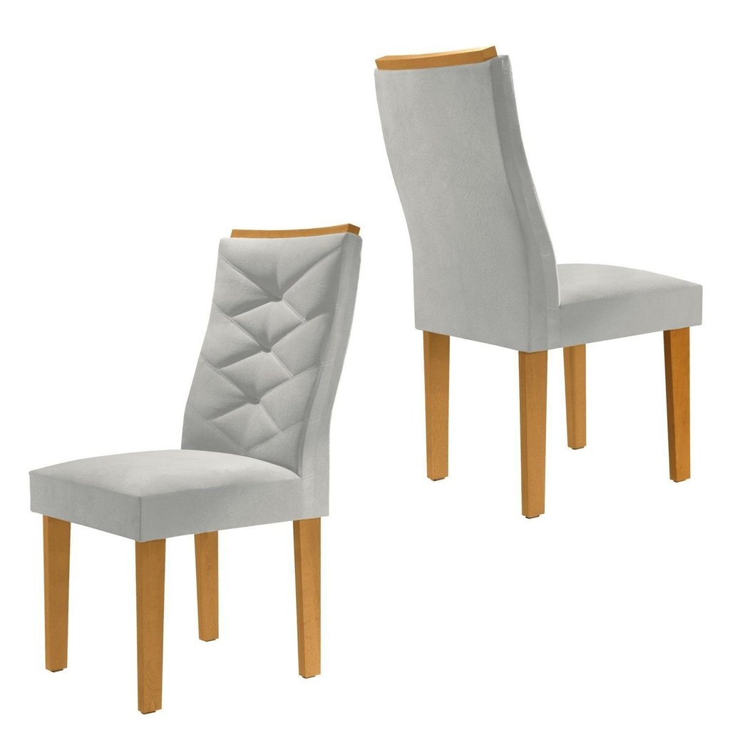 Conjunto 2 Cadeiras para Sala de Jantar Germany Espresso Móveis Cinamomo/Boucle Gelo