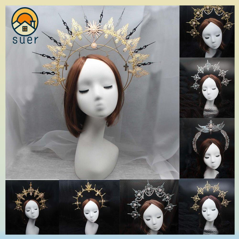Acessórios de cabeça estilo Gothic Lolita da SUEBR para mulheres e meninas, acessórios de cabeça feitos à mão, acessório