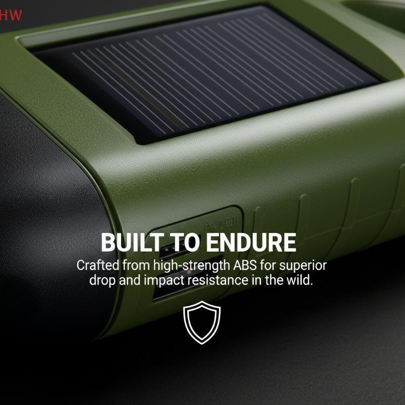 Lanterna De Manivela Movida A Energia Solar 3 LED Lâmpada Recarregável Dínamo Para Uso Externo Em Aventura De Emergência