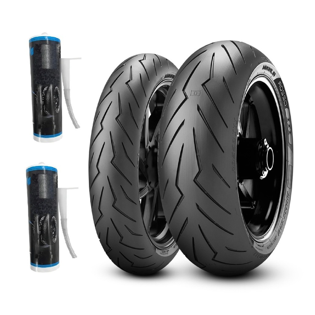 Par Pneu Moto Ninja 400 110/70-17 + 150/60-17 Diablo Rosso 3 + SELANTE SPEC 300ML BRINDE