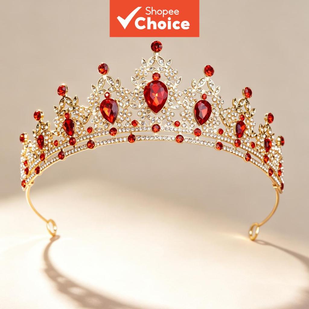 Acessório de moda elegante de tiara de coroa com strass brilhante, faixa de cabelo para noiva em casamento, acessório de
