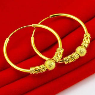 Vietnam areia ouro cobre banhado a ouro brincos de contas grandes pequenos brincos com contas argola estilo chinês brinc