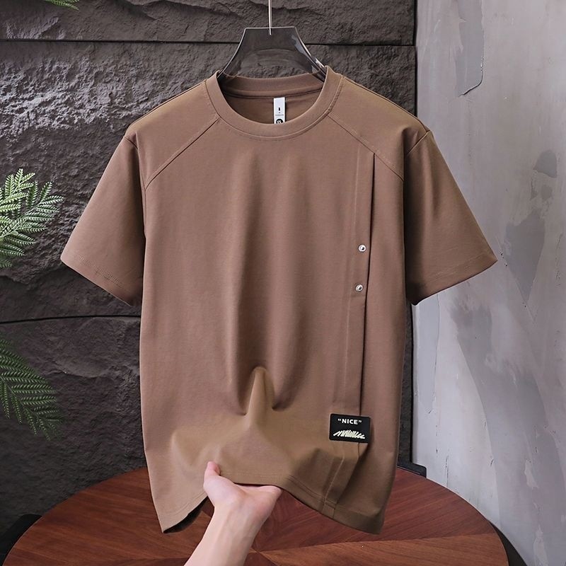 Verão novo estilo roupas masculinas na moda estilo Hong Kong manga curta Casual camiseta masculina All-Match roupas meni