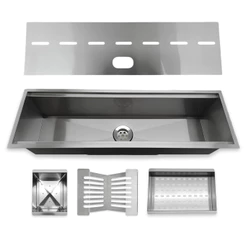 Escorredor Gourmet Cozinha Canal 60cm Inox Tampa Embutir Organizar Pia Prático