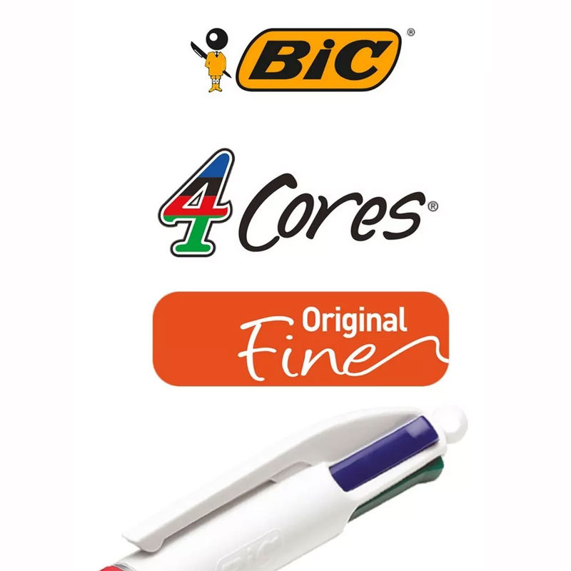 Caneta esferográfica 0.8 retrátil Fine 4 cores Bic · foto 2