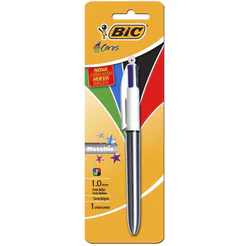 Caneta esferográfica 1.0 retrátil Prata Metálica 4 cores Bic
