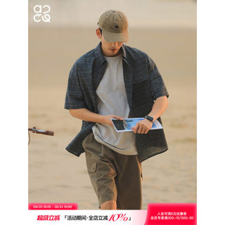 Lu Xiaohu ACTUP 2026 Bubble Check Respirável Camisa de Manga Curta Masculina Verão Texturizado Camisa de Meia Manga Jaqu