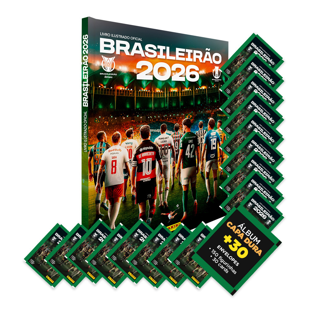 Brasileirão 2026 Álbum Capa Dura+30 Envelopes (150fig/30crd) (PRÉ-VENDA com envio previsto em Setembro/2026)