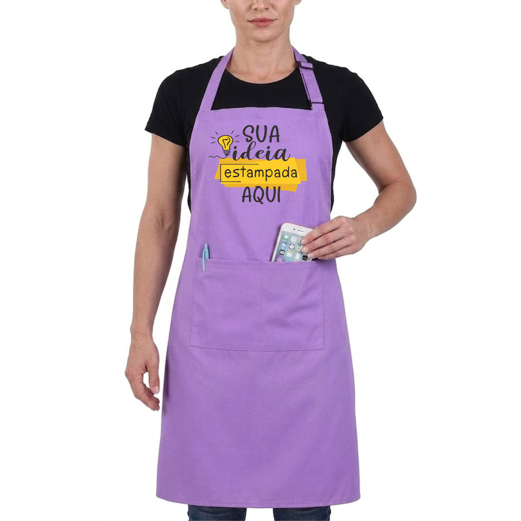 Avental Personalizado Com Sua Arte Lilas
