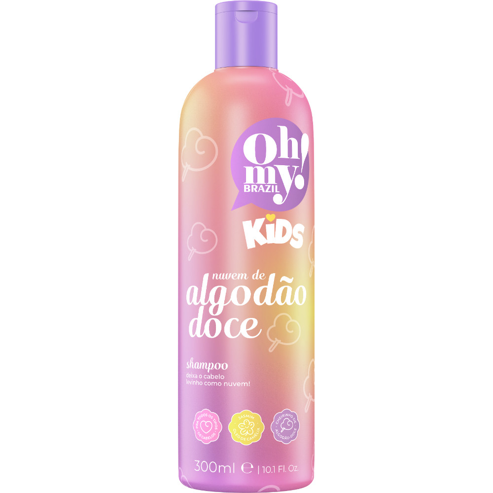 Shampoo Nuvem de Algodão doce Oh My Kids Hidrata e Desembaraça os Cabelinhos