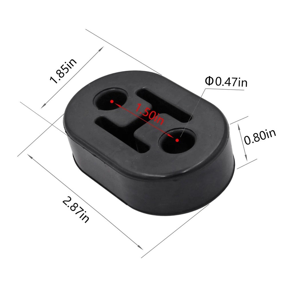 1Pc Universal 2 Furos Vermelho Preto Carro Borracha Escape Cauda Tubo Suportes De Montagem Cabide Anel Silenciador Isola