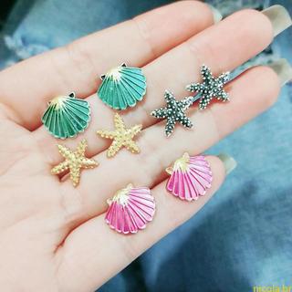 Nic Colorido Bonito Liga Mar Para Concha Estrela Do Brincos Acessórios Leves Meninas Verão Ornamentado Pingente