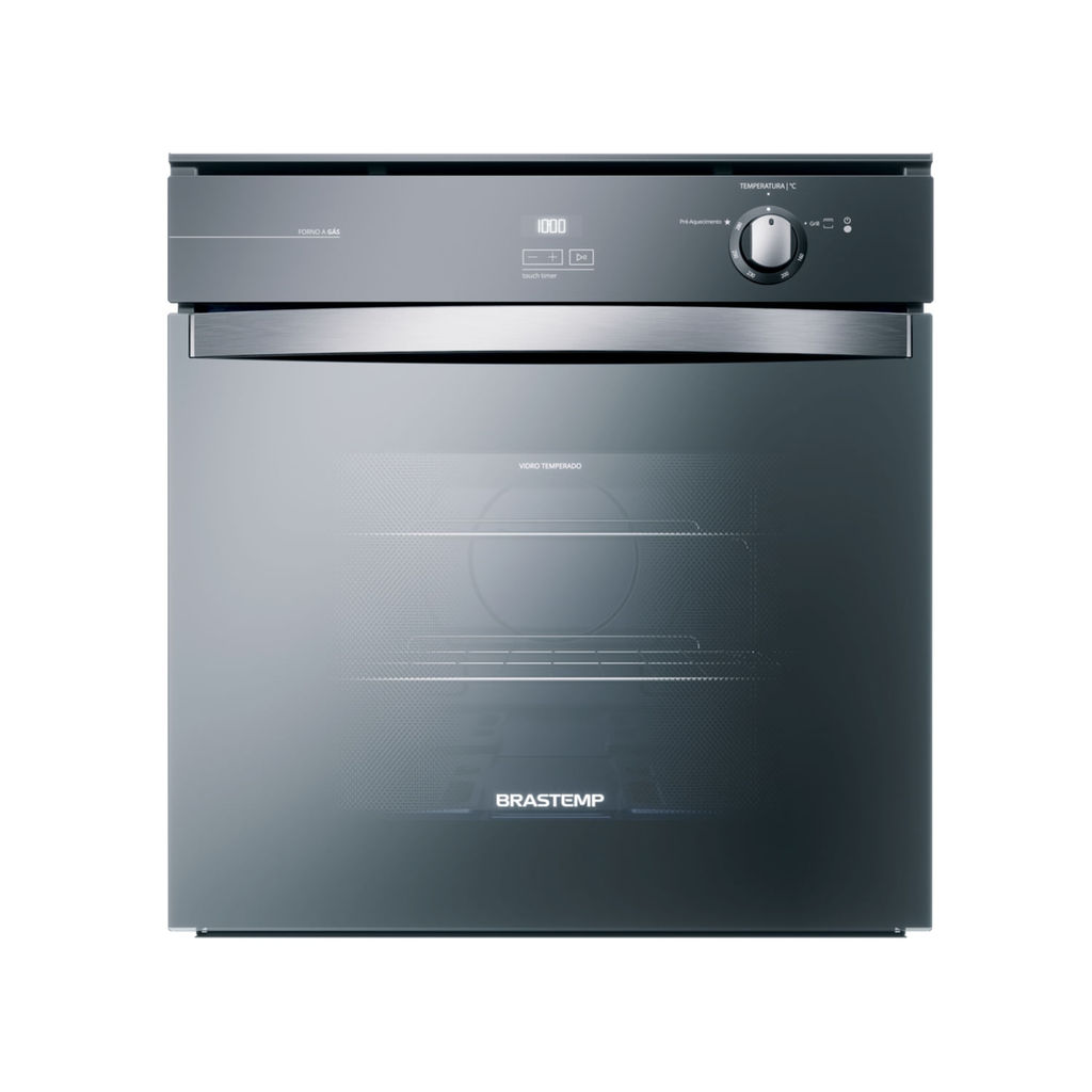 Forno de Embutir a Gás Brastemp 78 Litros Cor Inox Espelhado com Grill e Timer Touch - BOA84AR