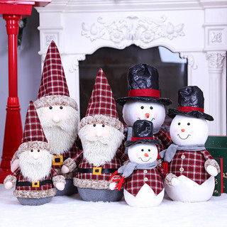 Tecido de natal Santa boneco de neve boneca decoração Hotel Shopping janela decoração adereços