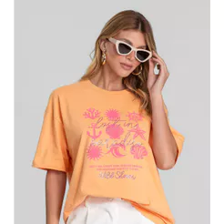 T-Shirt Oversized Feminina Dianna Laranja