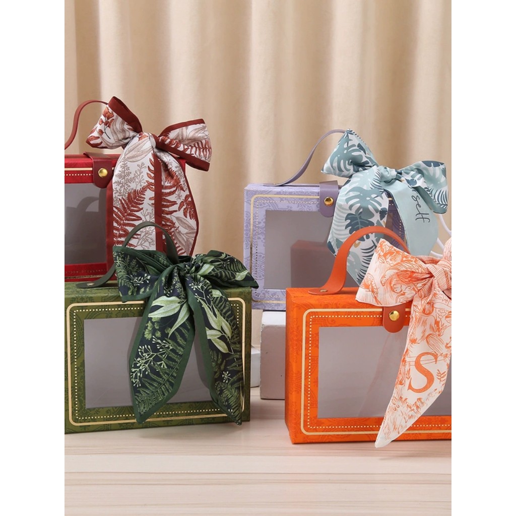 Caixa de presente de janela de porcelana antiga portátil casamento acompanhando caixa de presente simples High-End caixa