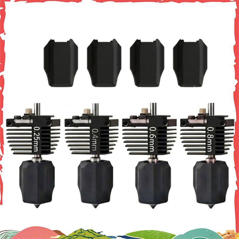Bocal Integrado Com Manga De Silicone Para Conjunto De Bico Hotend Creator 5/5 Pro 0.25 + 0.4 + 0.6 + 0.8 Mm