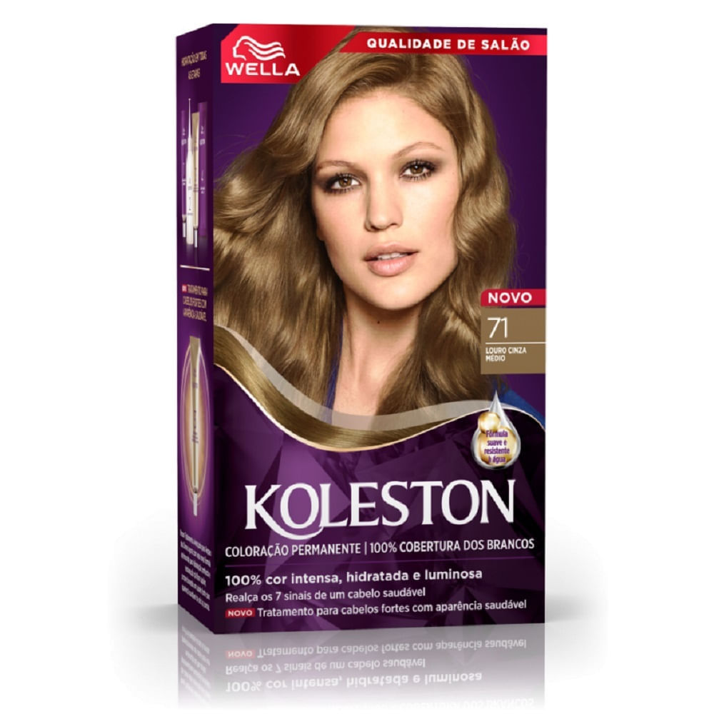 Tintura KOLESTON 7.1 Louro Cinza Médio 1un