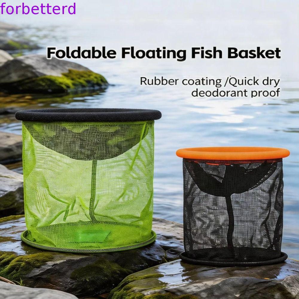Cesta De Pesca Dobrável , Flutuante Redonda Com Fecho De Cordão Rede Circular De Peixe Vivo De 25/35 Cm