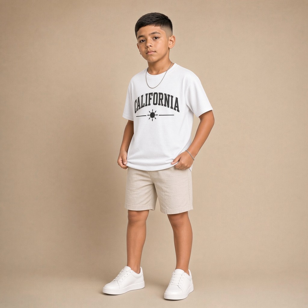 Camiseta Infantil e Jovem Estampada California Sol 100% Algodão Premium Criança Personalizada Unissex Blusa Jovem