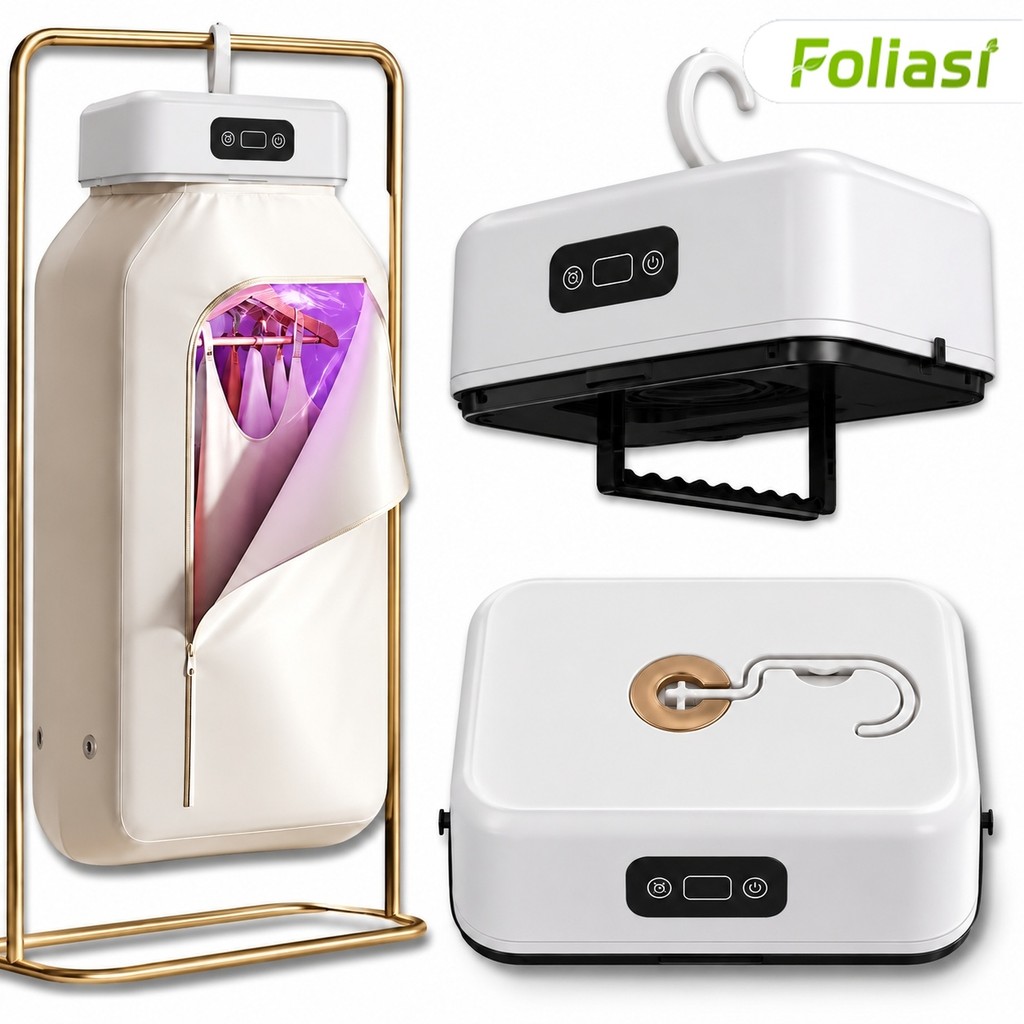 Secador de Roupas Portátil 110V/220V com Varal Dobrável e Forro Protetor, Ideal para Uso Doméstico e Viagens