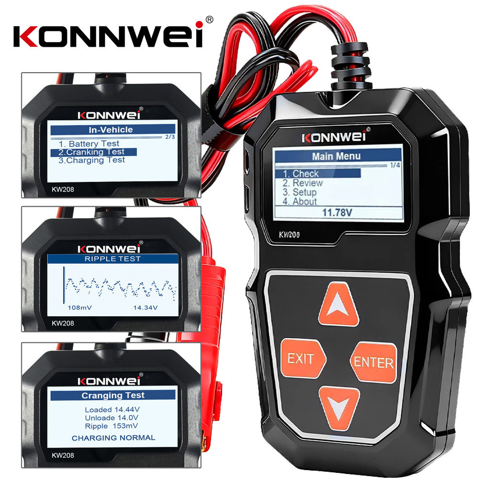 Konnwei Testador De Bateria Universal De Resistência De De Carro 12v