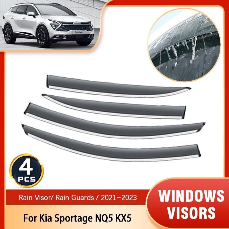4 Pçs Defletores Para Kia Sportage NQ5 V KX5 5 2021 2022 2023 Acessórios Viseiras Da Janela Lateral Do Carro Chuva Sobra