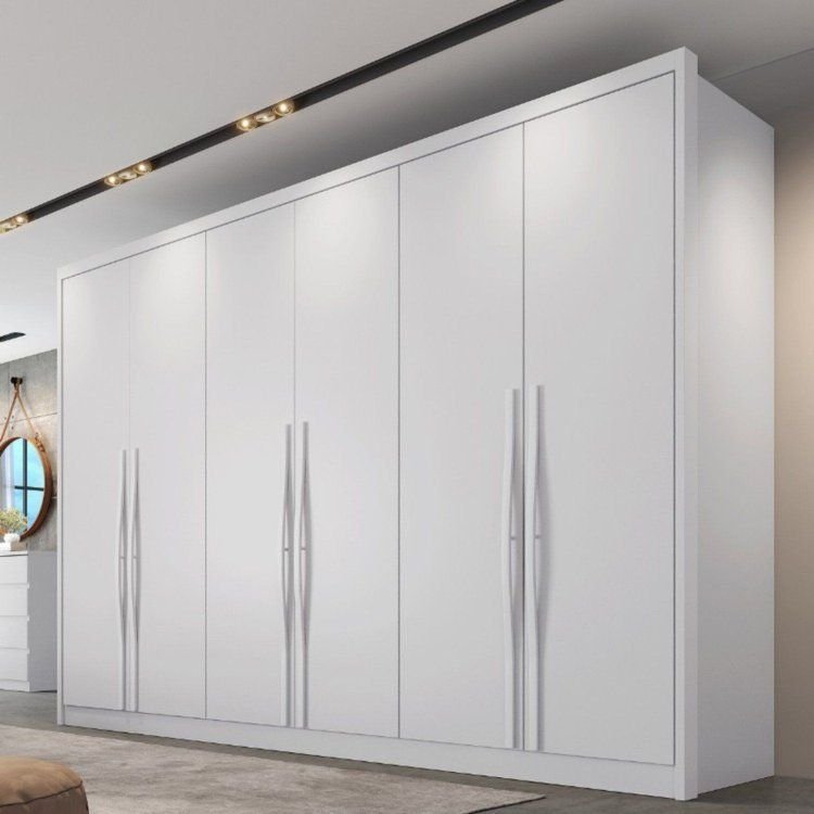 Guarda-Roupa Casal 6 Portas e 6 Gavetas 100% MDF Reno Branco Branco