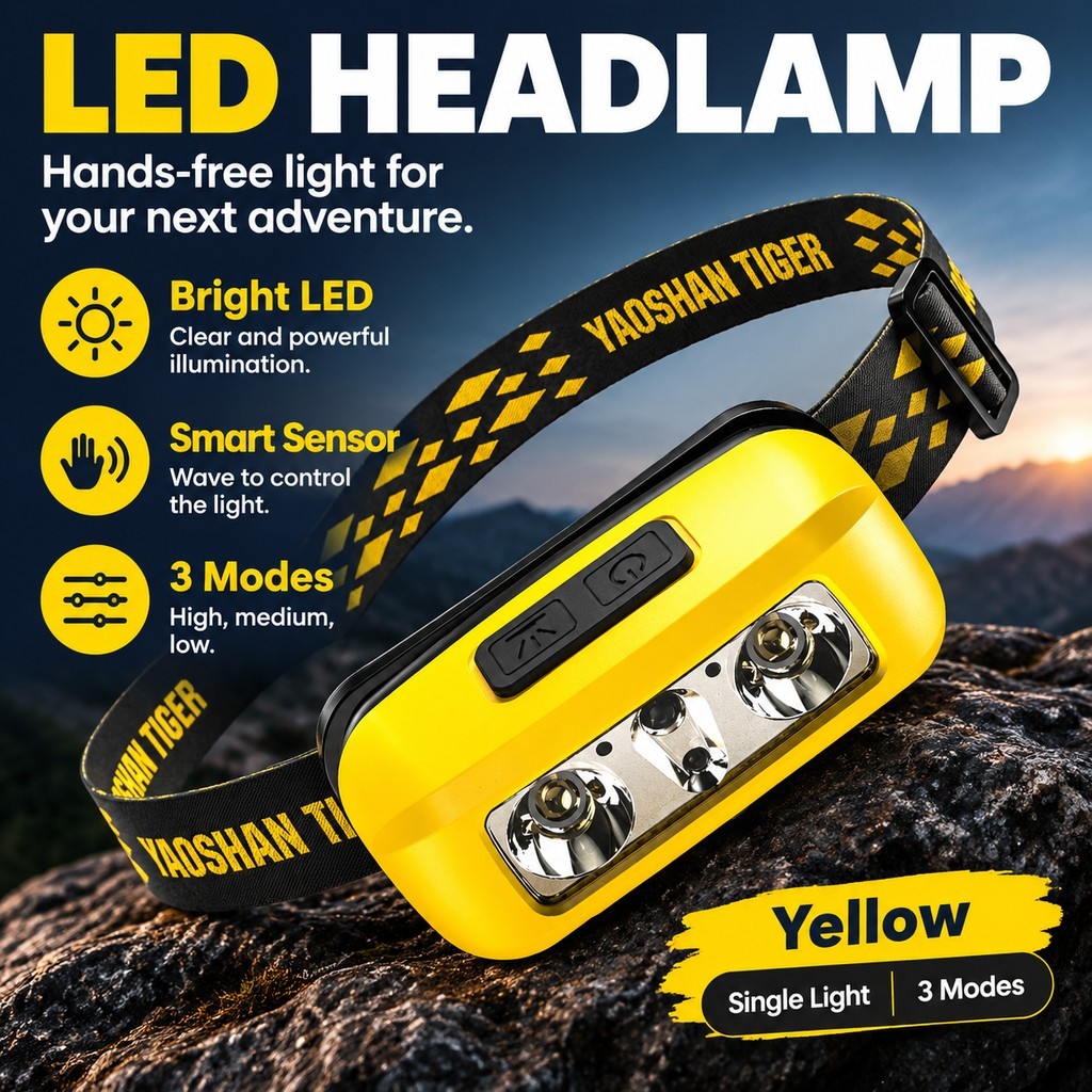 Farol Recarregável LED Smart Sensor Multi Gear Dimming Lanterna Externa