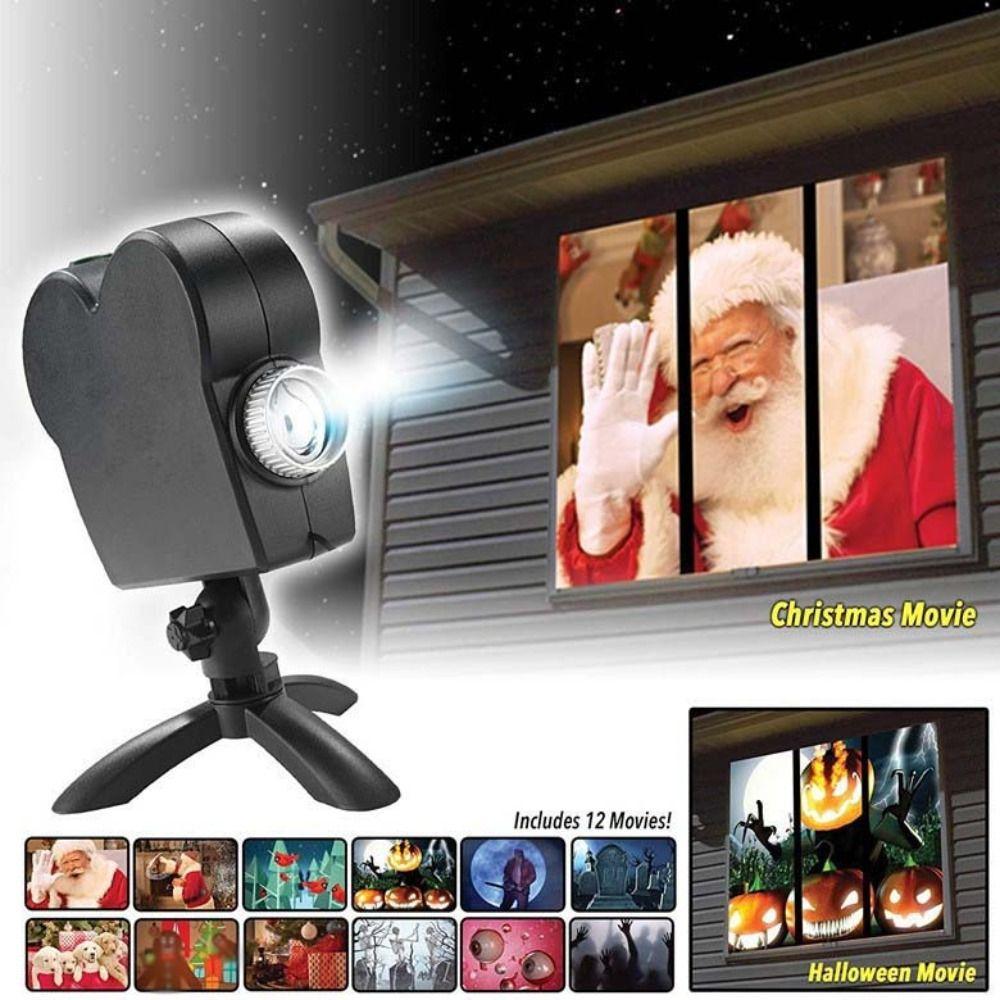 Lâmpada De Projeção Holográfica Led , Projetor De Natal De Halloween Com De Festival À Prova D'água