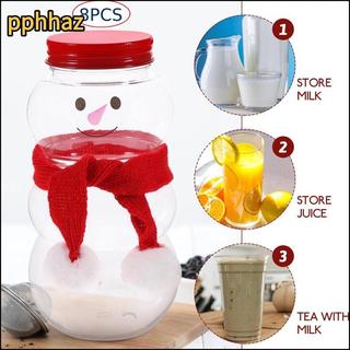 [pphhaz] 8 Garrafas De Natal Com Lenços , Pote De Doces , Água Vazias Transparentes De 500ml Para Lembrancinhas , Carnav