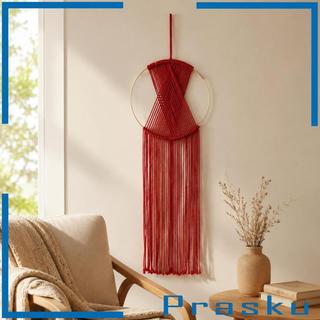 [Prasku] Tapeçaria Geométrica De Macramê Para Pendurar Na Parede , Corda De Algodão , Boho Chique , Peça De Decoração Ca